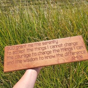 Wooden Serenity Prayer Wall Plaque ~ Handmade ~ Religious Art ~ Cottage